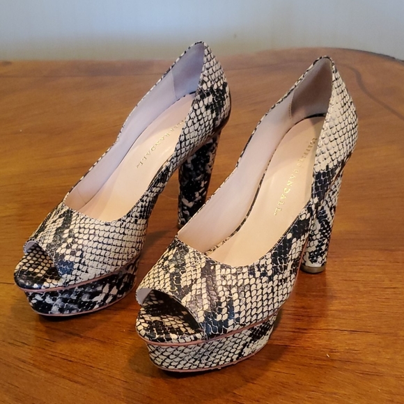 *SALE* Loeffler Randall snake print "Darcy" heels - Picture 2 of 10